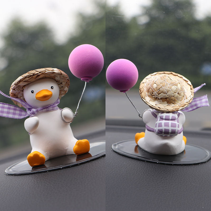 Straw Hat Glasses Duck Car Ornaments Straw Hat Local Tyrant Duck Car Ornaments Creative Straw Hat Swing Duck Car Pendant